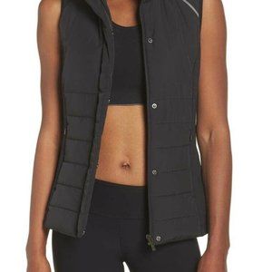 Zella Womens size S Coco Hybrid Reflective Glow Hoodie Vest Black